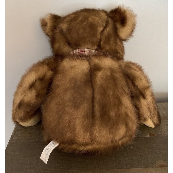 Vintage Wishpets Teddy Bear Plush 2000 Stuffed Animal Plaid Bow 18" Soft - Picture 6 of 11